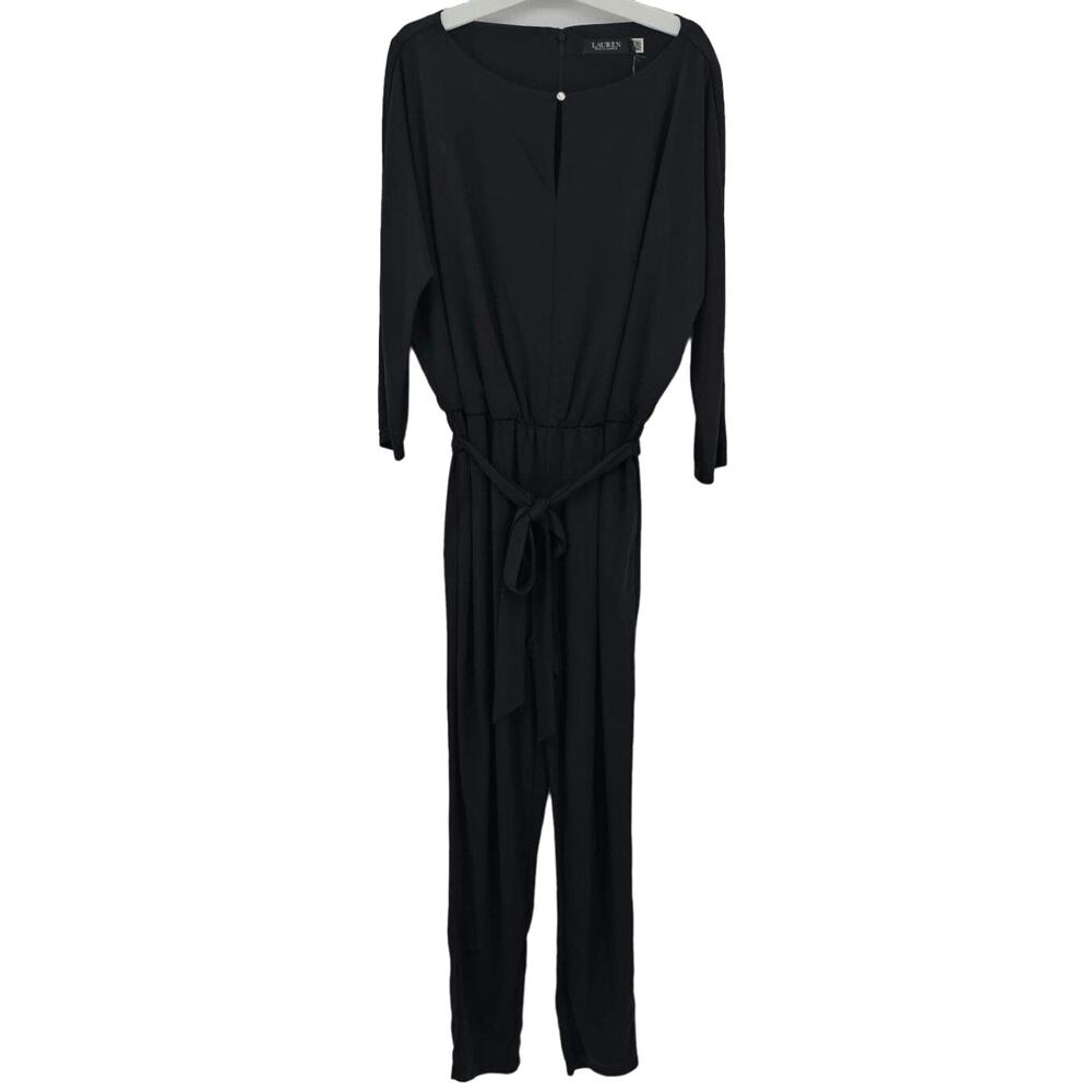 Ralph Lauren LRL Black Label Womans size L Drattea Black Keyhole Jumpsuit NEW